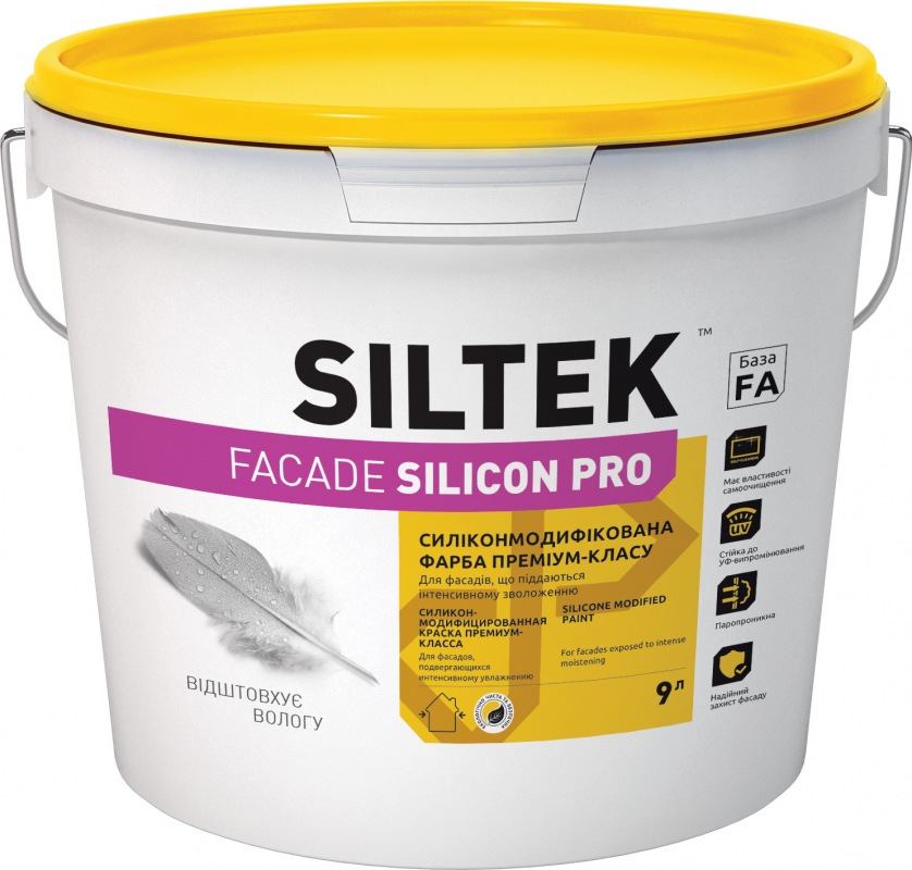 Фасадная краска силиконовая Силтек Facade Pro Silicon, база FА, 9л цена купить в Киеве